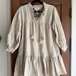 Cleobella Boho Tassel Dress (linen color)